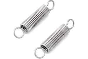 QWORK® 2 Pièces Ressort de Traction, longueur libre de 90 mm, 304 acier inoxydable, diamètre du fil 2.5 mm, diamètre extérieur 18 mm