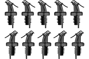 LAYBA Lot de 10 becs verseurs pour un dosage précis - Bec verseur avec capuchon de protection - Pour vin, eau-de-vie, huile d'olive, café, sirop, vinaigre, huile