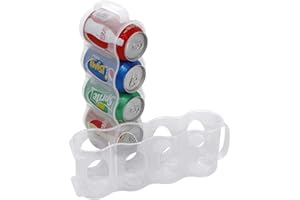 CHASBETE Organizador portátil de la lata de soda para el estante del refrigerador, tenedor de la lata de cerveza, estante de desplazamiento del almacenamiento del refrigerador, plástico transparente