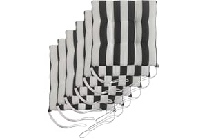 Il Tuo Artigiano Design Lot de 6 coussins pour chaises de jardin, fabriqués en Italie, coussins pour chaises de cuisine, 40 x 40 cm, rembourrages en éponge et acrylique doux (blanc et noir)