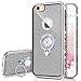 Produktbild iPhone 8 Plus Hülle,iPhone 7 Plus Hülle,iPhone 8 Plus/iPhone 7 Plus Hülle Glitzer Silver,Surakey Glitzer Silikon Hülle für iPhone 8 Plus mit Ring Fingerhalterung Ständer TPU Hülle, Diamant Glanz Kristall Strass Funkeln Bling Glitter Shinning Muster Stoßdämpfend Ultra Dünn Kratzfeste TPU Silikon Schutz Handy Hülle Handytasche Silikon Crystal Case Durchsichtig Schutzhülle Etui Bumper Schale Case Cover für Apple iPhone 8 Plus/iPhone 7 Plus, Silver