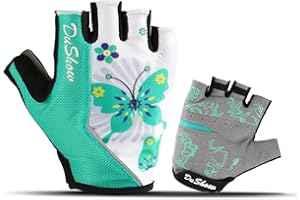 DuShow Cycling Gloves Women Half Finger Gel Padded Bike Gloves Anti-Slip Shock-Absorbing Fingerless Bicycle Short Gloves