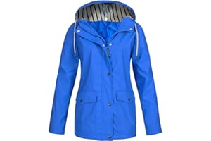 HAOLEI VêTements ImperméAbles Femme Veste Coupe-Vent Avec Poches Et Doublure ZippéE Manteau Coupe-Vent De Couleur Unie ImperméAbles Pour Femmes Veste De Pluie Pour Femme Vestes De ExtéRieur Blazer