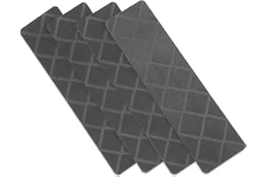UKCOCO 4Pcs Stair Mats, Self-adhesive Stair Anti-slip Mats, Diamond Pattern Indoor Outdoor Grey