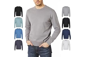 Castle Point Maglione Pullover Maglione da Uomo 100% Cotone, Girocollo/Scollo a V