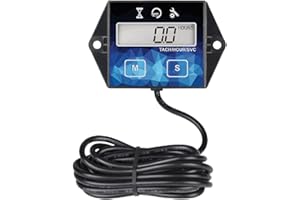 YOOREAL Digital Tachometer,Small Engine Hour Meter,Resettable Hours,Replaceable Battery for Lawn Mower Generator Chainsaw Outboard Motor Snowblower Jet Ski Dirt Bike