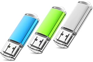 Vansuny 3 Pack USB Stick 16GB USB Flash Drive USB 2.0 Memory Stick Thumb Drive Mini USB Drive Pen Drive with LED Indicator for PC, Laptop, Printer, TV, Car (Blue Green and White)