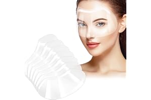 Fuyamp 50 Pcs Shower Face Eye Protector, Plastic Eye Shield Face Eye Protector for Microblading, Protective Clear Face Visor Shield for Permanent Makeup Eyelash Extensions Eyes Cataract Haircut