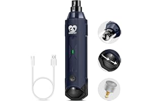 Casfuy - Lima de uñas para Perros de 6 Velocidades, Cortador de uñas Eléctrico Recargable de para Mascotas, Cuidado y Alisado de Patas para Perros y Gatos de Todos los Tamaños