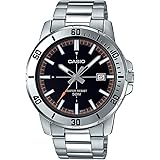 Casio MTP-VD01D-1E2V Men's Enticer Stainless Steel Black Dial Casual Analog Sporty Watch: 