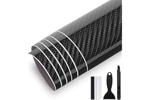 GRTHTATI 300cm x 30cm Pellicola Adhesiva 6D Carbonio per Auto Pellicola Wrapping Pellicola Protettiva per Interni/Esterni di Auto, Moto, Bici, Moto, Bici (6D Carbonio, 150cm x 30cm)