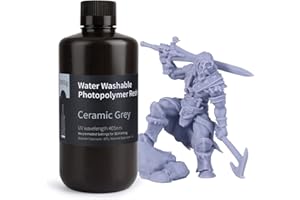 ELEGOO Résine Lavable à l'Eau pour Imprimante 3D LCD Résine à Photopolymérisation UV 405 nm Résine Photopolymère pour des Modèles d'Impression 3D Gris, 1000g