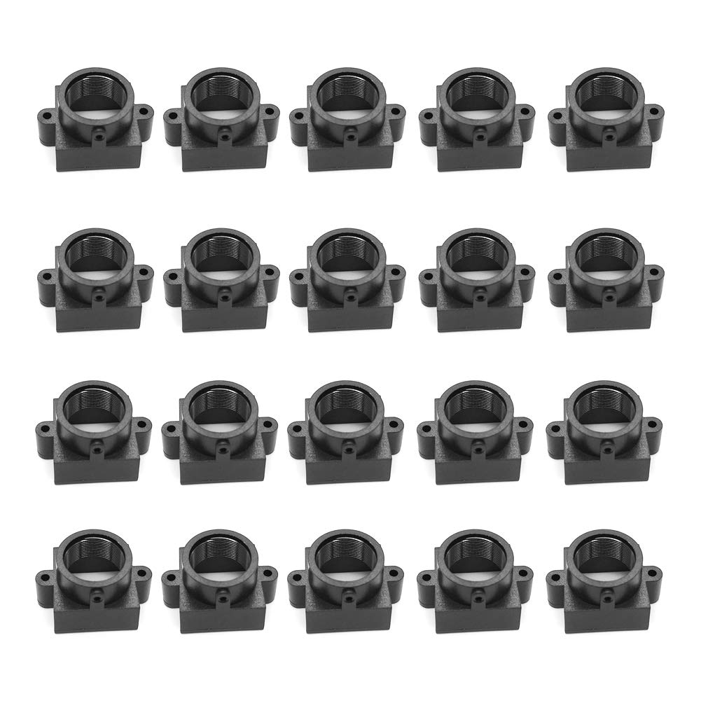 20 Pieces M12 20MM Hole Spacing Interface Plastic CCTV Security Camera Lens Holder Board Lens Holder Board Module Lens Mount Connector, Black