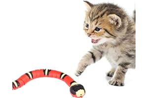 APUJENT Serpente Giocattolo Per Gatto, Simulazione Snake Pet Toy, Serpente Finto Interattivo Ricaricabile USB, Giocattoli Ingannevoli, Giocattoli Elettronici per Scherzi per Bambini per Giochi Di Cani e Gatti