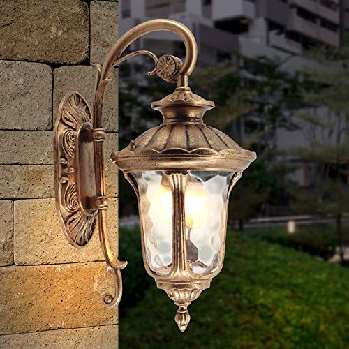 SQIAO modern LED wall lamp Outdoor Wall light waterproof Villa Garden Courtyard Lamp aisle exterior corridors light balcony lamps, bronze, 45 cm high bandwidth 26cm long edge of the lamp housing 17*17cm wallboard high 12 cm and 23 cm wide