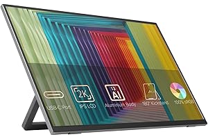 DroiX PM13 2K Przenośny monitor, 13-calowy ekran IPS do laptopa, 100% sRGB, wejście USB-C i Mini HD, bardzo cienki, 494 g, VESA i podpórka 180° - idealny przenośny monitor do laptopa w podróży