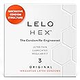 LELO HEX Original Ultra Thin Condoms with Increased Strength, Male Condom, Lubricated Condoms for Men, 2.12-Inch/54 mm Diameter (3 Pack)