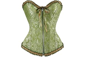 Grebrafan Bordado Corset Mujer Corpiños y Corsés de Cremallera Talla Grande