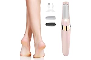 VUSOSET Electric Foot File, Hard Skin Remover, 2 Speeds, Coarse and Fine Heads, LED Light, Rechargeable Waterproof Foot File, Pedicure Tools for Heels, Toes and Balls of Feet