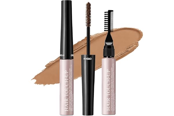 Hårmascara kaffe, root cover up hair stick för att täcka grått hår | Tillfällig inställning färg för spets, tinning, hårlinje och ögonbryn, vattentät, volym, hår concealer målinriktad