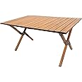 STAR WORK Folding Camping Table Portable Picnic Table Aluminum Folding Table with Easy Carrying Bag for Outdoor, Camping, Beach, BBQ, Party (Beige)