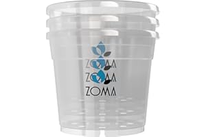 ZOMA - Lot de 3 pots transparents pour orchidées à fond ventilé, pots en plastique pour orchidées avec trous d'aération idéaux pour l'entretien des orchidées, pot transparent de haute qualité - Ø 14