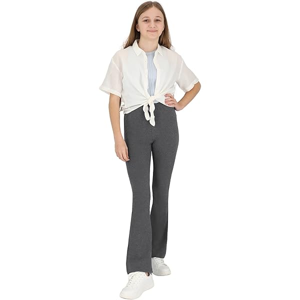 KISLOVE Legging évasé Pour Filles - Taille Haute - Pour La Danse, Le Yoga, L'athlétisme - Pour Enfants De 5 à 16 Ans, Noir , 5-6 Ans