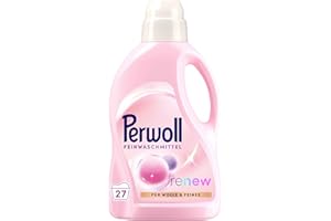 ‎PERWOLL Perwoll Wolle & Feines Waschmittel (27 Waschladungen), Feinwaschmittel reinigt sanft, glättet und erneuert Fasern & verhindert Knötchen, mit Dreifach-Renew-Technologie