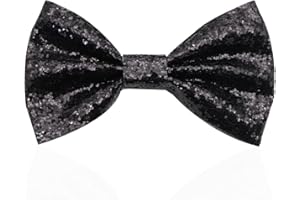 Jiamaohua Glitter Bow Tie, Pre-Tied Bow Tie for Men,Adjustable Bowtie Black Bow Ties for Boy, Sparkly Bowtie for Wedding Party Prom Formal Neck Bowtie for Adults and Children