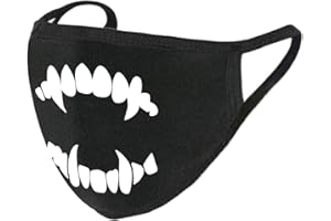 BEYONDSOME Fun Smile Fangs Face Mask Halloween Adult Covering Black Reusable Fast Delivery