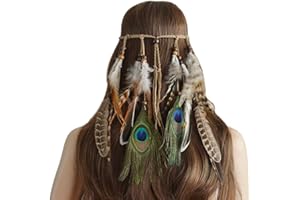 Repuhand Indio Diadema Boho Hippie Borlas De Plumas Headwear Tocados De Disfraces Tribal Accesorios para mujeres niñas