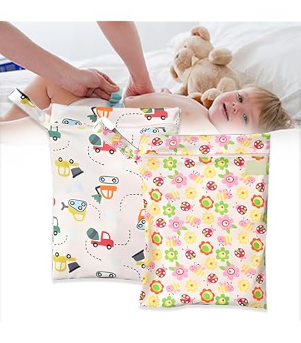 Wet Bag Per Pannolini Lavabili - 2 Pezzi, Impermeabili E Riutilizzabili, Design Arcobaleno - Foto 8