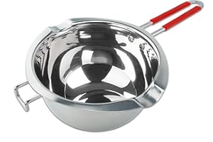 Aslanka Creuset pour Bain-Marie,1200ml ChaudièRes Universelles en Acier Inoxydable,avec PoignéE RéSistante à La Chaleur,Fond Plat,pour La Chauffage du Lait,du Beurre Ou du Chocolat