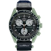 Omega x Swatch Moon Swatch D&uuml;nya Speedmaster G&ouml;revi Mavi ve Yeşil - Yeni, Mavi ve Yeşil, Modern