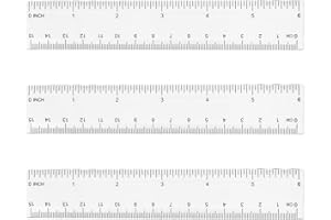 Mebamce 3 Pack Clear Plastic Ruler 6Inch Shatter Resistant Metric Transparent Straight Measuring Ruler Tool for Student School Office - 15cm