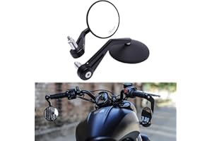 KEEPDSGN Retroviseur moto Homologués Latéral de Guidon 7/8" 22mm Rétroviseurs Latéraux Compatible avec Yamaha Kawasaki Suzuki Honda MT07 MT09 Z750 CB125R Z900 XSR700 Bobber