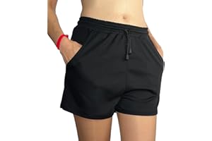 C K CRISKAT Pantalones Cortos Mujer Verano Deportivo Cintura Alta Elástica Cordón Shorts Holgados de Pierna Ancha Verano