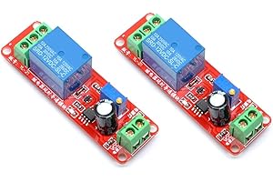 Oiyagai 2 Piezas de Módulo de Interruptor de Relé de Temporizador Ajustable con Oscilador NE555 de 12V, 0-10 Segundos