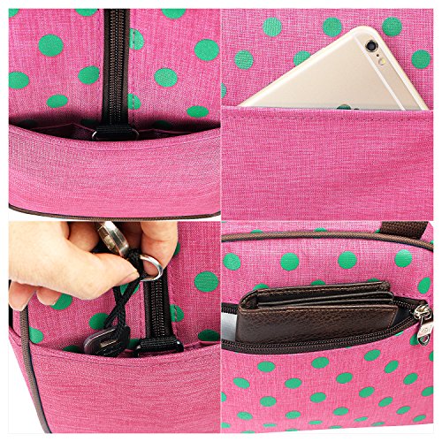 Vakoo Lunch Bag Lunchbox Tasche Cool Kühltasche Picknicktasche Isoliert Thermotasche für Camping, Picknick (Rosa) - 5