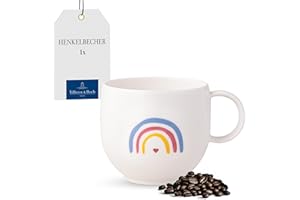 ‎VILLEROY & BOCH Villeroy & Boch – With Love kubek z uchem Be Happy, porcelana Premium, prezent, filiżanka do kawy, kubek, filiżanka do kawy i herbaty, można myć w zmywarce i używać w kuchence mikrofalowej