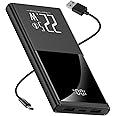 Slim Power Bank, 10000mah Fast Charging Portable Charger, PD 22.5W USB-C in/Out Battery Pack with LED Display, Compatible with iPhone15/14/13/12,Samsung,Google Android (Black)