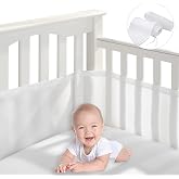 YeahBoom Crib Protector, Breathable Bumpers for Baby Crib, Mesh Bumper to Decorate and Protect