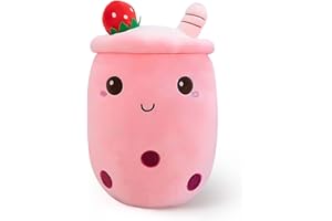 shownicer Plüschtier Stofftier Boba Tea 24cm, Kuscheltier Plüschkissen Spielzeug, Schmusetier Bubble Tea, Weiches Umarmungskissen für Zuhause, Geschenk für Kinder Mädchen