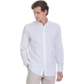 Beyaz Comfort Fit D&uuml;ğmeli Yaka 100% Pamuk Uzun Kollu Casual G&ouml;mlek