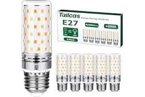 TAILCAS Lampadine LED E27 Calda, 6 pezzi 12W, 1000lm, Luce Bianco Caldo 3000K, Equivalente 100W Lampada Alogena, Non Dimmerabile Nessun Sfarfallio Risparmio Energetico