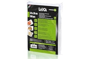 Laica VT3501 Confezione da 100 Sacchetti sottovuoto per alimenti Formato 20 x 28 cm