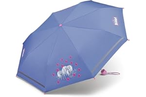 Scout Children's Umbrella Pocket Umbrella School Bag Umbrella with Reflective Strips Extra Light, Purple, Modern
