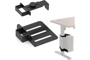 PC-hållare under skrivbord – datorhållare för bordsben på 65 x 45 mm, CPU-hållare av stål för ståsitsbord, PC-hållare med 18 kg lastkraft, justerbar höjd och bredd