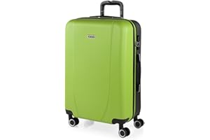 ITACA - Valigia Media da Viaggio Rigide. Trolley Medio con 4 Ruote. Materiale ABS Valigia Media Rigida in Offerta Resistente e Super Leggero - Valigia 20 kg Lucchetto TSA, Pistacchio-Antracite