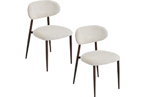PPkrimnel – Moderna matstolar 2-pack, ergonomiska, klädda med chenille, armstöd och svängt ryggstöd, metallben med träimitati